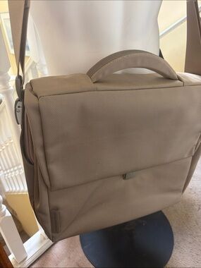 Mandarin Duck Beige  Messenger Bag with Top Handle and Adjustable Strap
